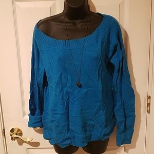 AEO Blue Off Shoulder Sweater